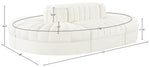 Rummi - Oval Velvet Performance Fabric Upholstered 6 Piece Modular Sectional