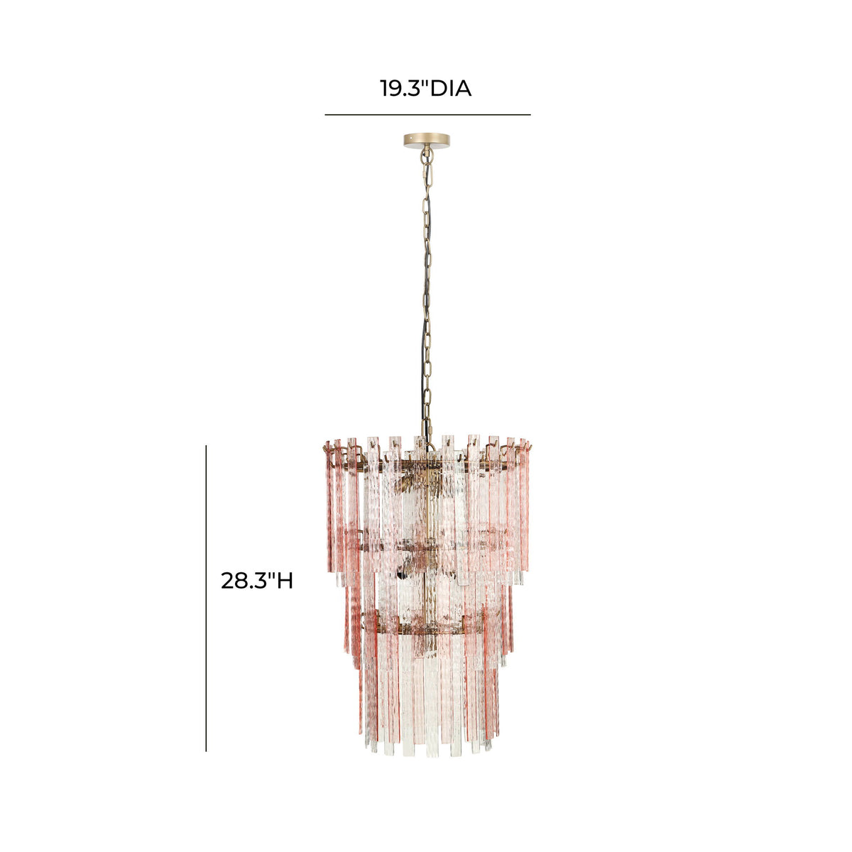 Hampshire - 3-Tier Chandelier - Pink