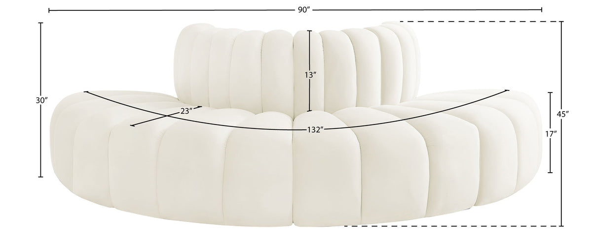 Arc - Velvet 4 Piece Modular Sofa