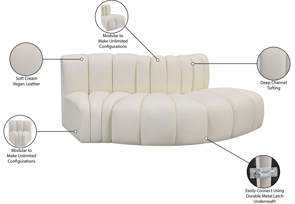 Arc - Faux Leather 3 Piece Modular Sofa