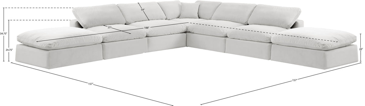 Comfy - 7 Piece Velvet Modular Corner Sectional