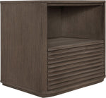 Morino - Oak Veneer And Solid Wood Nightstand - Brown