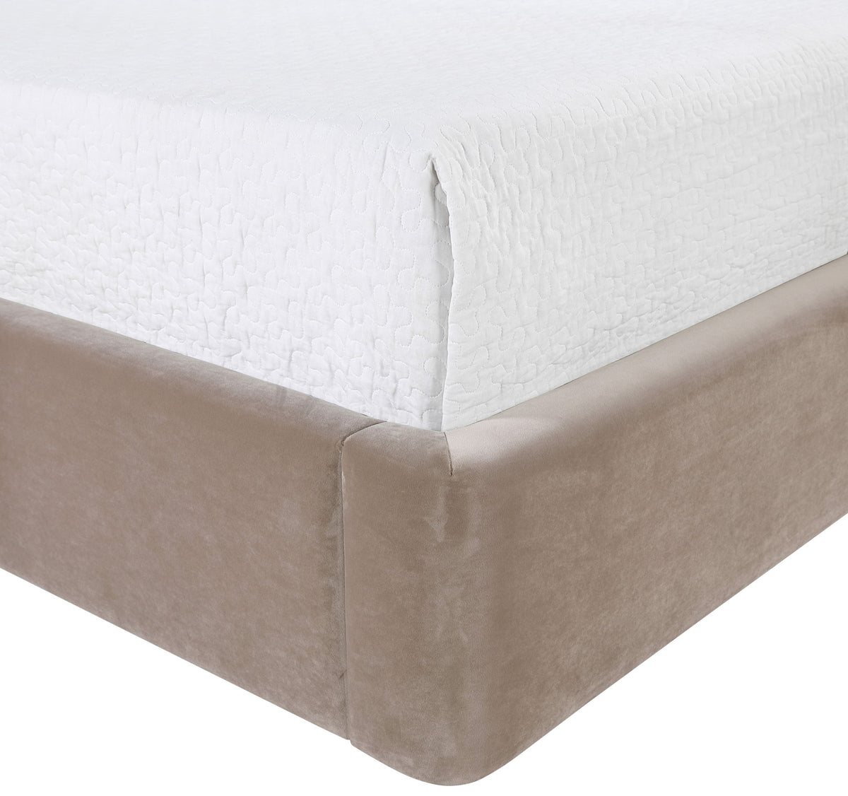 Kendall - Velvet Upholstered Bed - Taupe