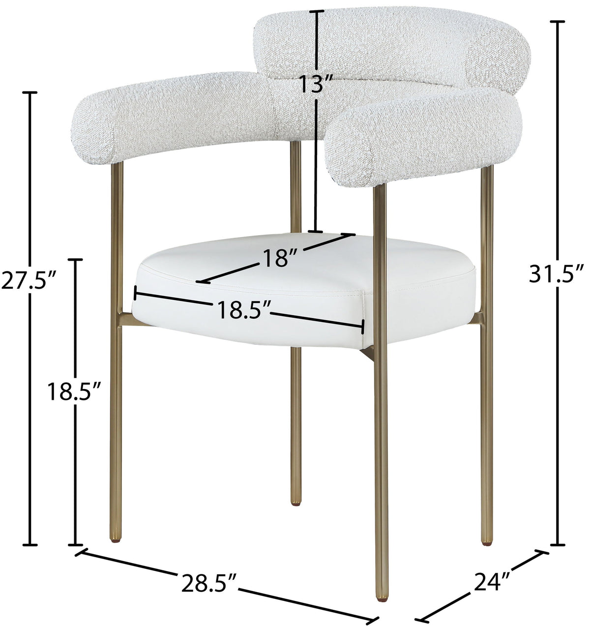 Blake - Dining Chair With Bronze Legs (Set of 2)