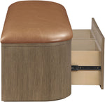 Velden - Upholstered Storage Bench With Stained Brown Base