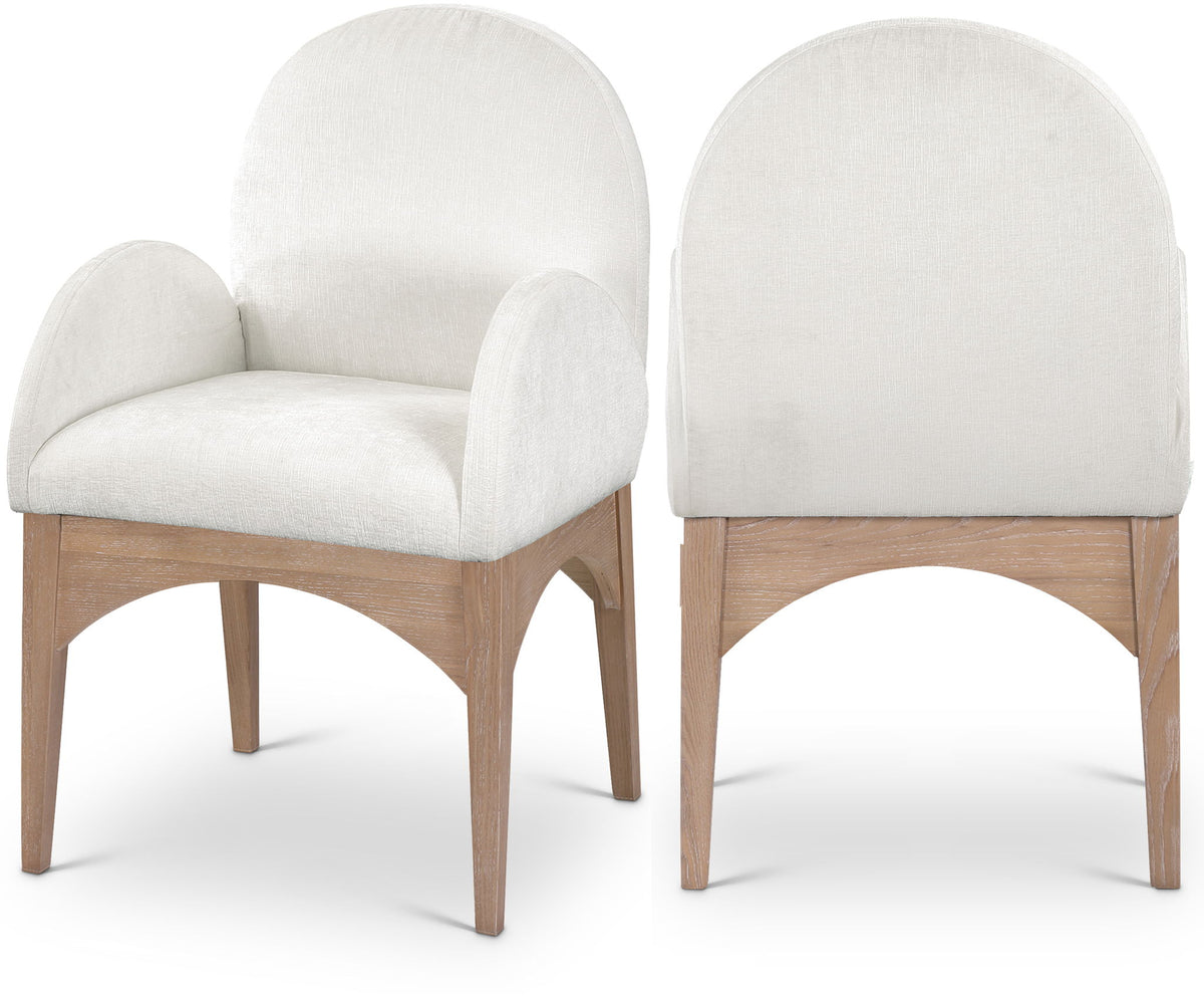 Waldorf - Chenille Dining Arm Chair With Natural Legs