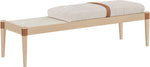 Nara - Linen Textured Fabric Upholstered Bench - Painted Natural