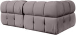 Orin - Velvet Performance Fabric Upholstered 2 Piece Modular Sofa (2 Corner Chairs)