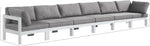 Nizuc - Outdoor Patio 6 Seat Modular Sofa With White Frame