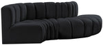 Arc - Velvet 4 Piece L-Shaped Modular Sofa