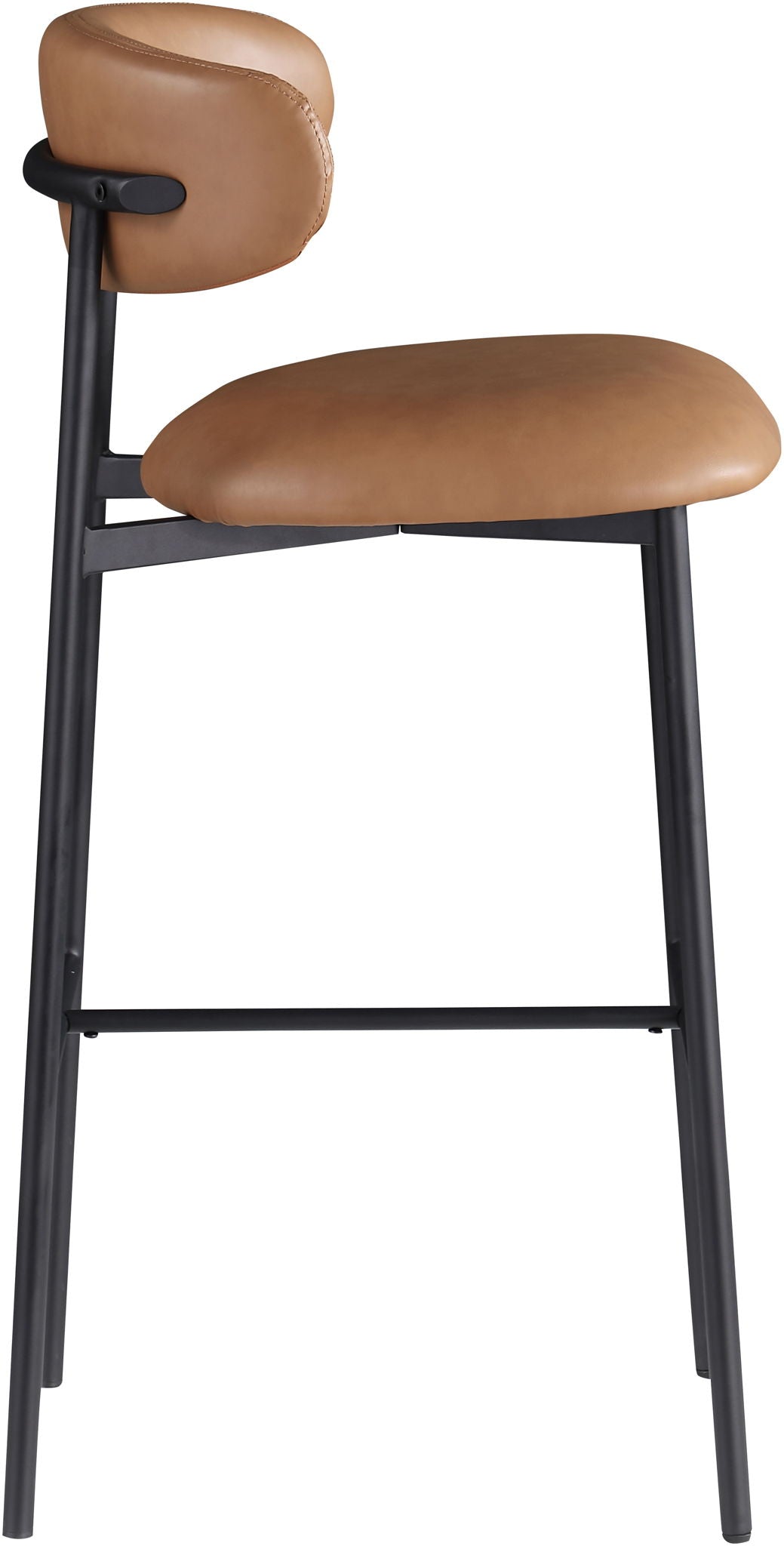 Lupita - Vegan Leather Upholstered Bar Stool With Matte Black Frame (Set of 2)