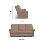 Bernard - Power Reclining Sofa With Console, Power Headrests & Lumbar, Nailhead Trim