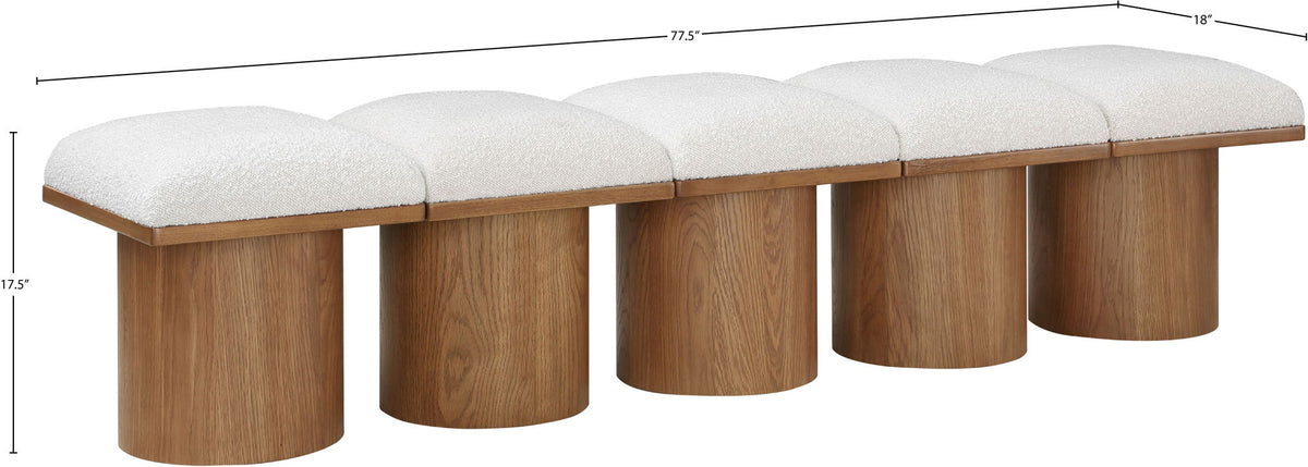Pavilion - 5 Piece Modular Bench With Walnut Base