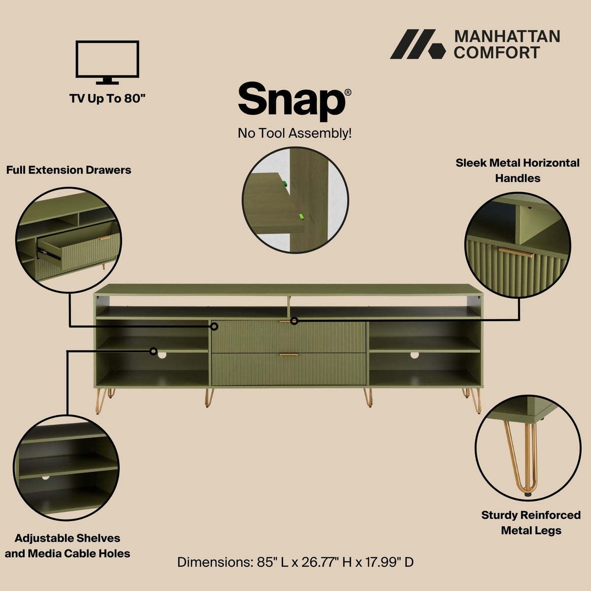 Manhattan Dumbo - Fluted TV Stand