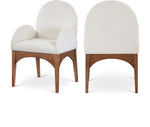 Waldorf - Chenille Dining Arm Chair With Brown Legs