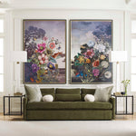 Tranquil Garden Fantasy - Framed Print - Blue / Gold / Gray