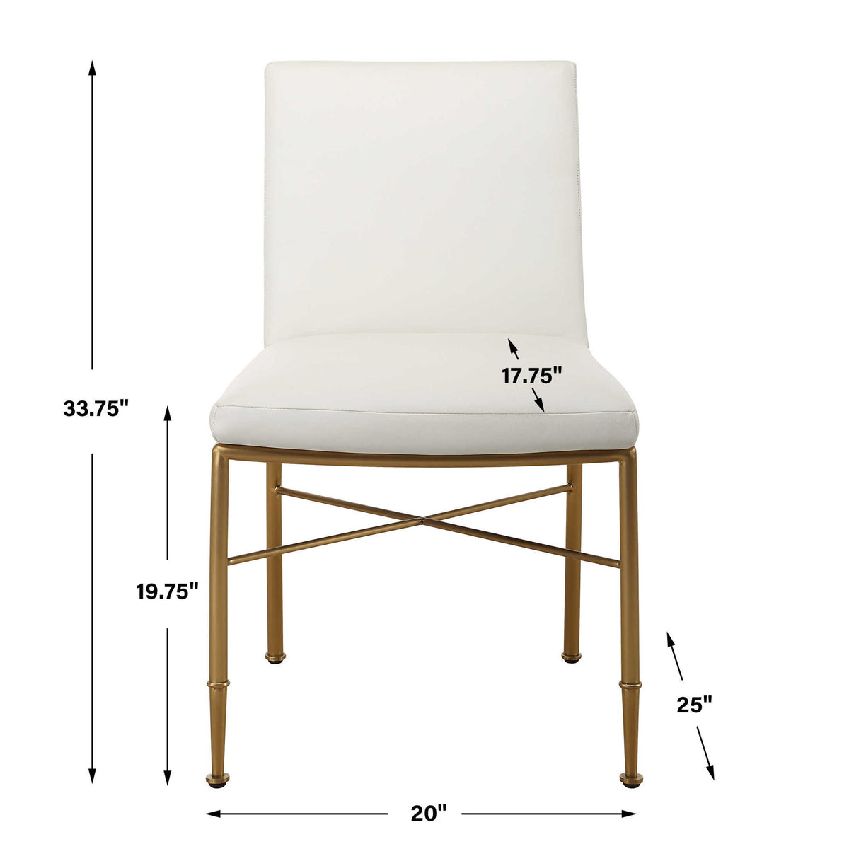 Fretwork - Dining Chair - White / Gold
