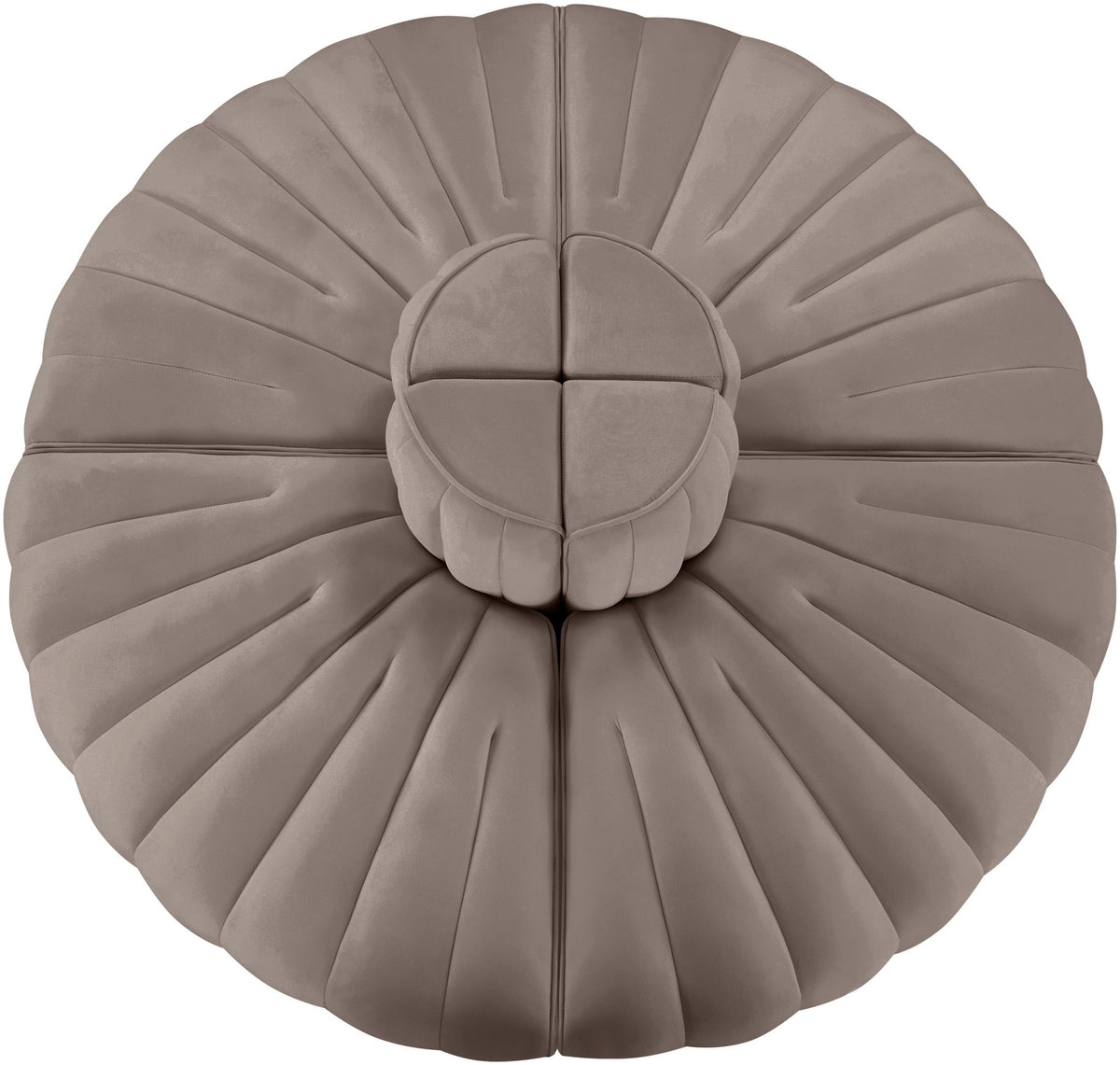Rummi - Round Velvet Performance Fabric Upholstered 4 Piece Modular Sofa