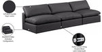 Comfy - Faux Leather Modular Armless Sofa 3 Seats