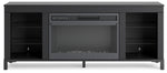 Cayberry - TV Stand With Fireplace - Black