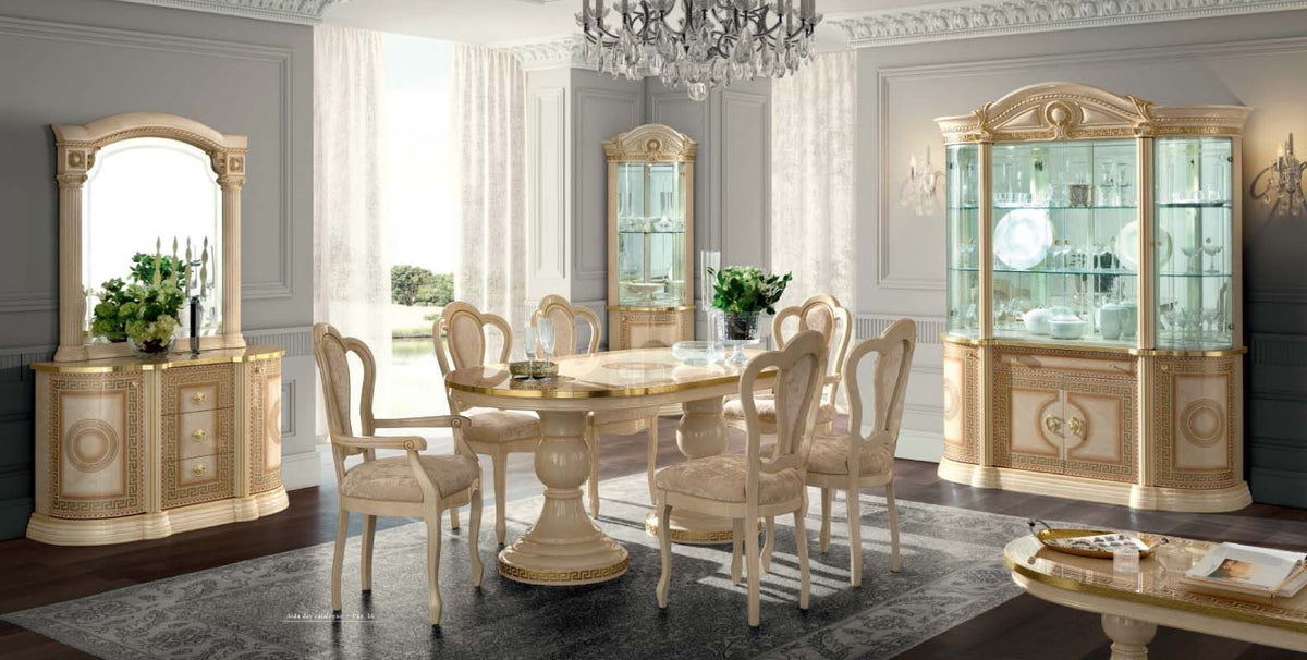 Aida - Dining Table - Ivory / Gold