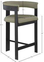 Romeo - Faux Leather Counter Stool With Black Base (Set of 2)