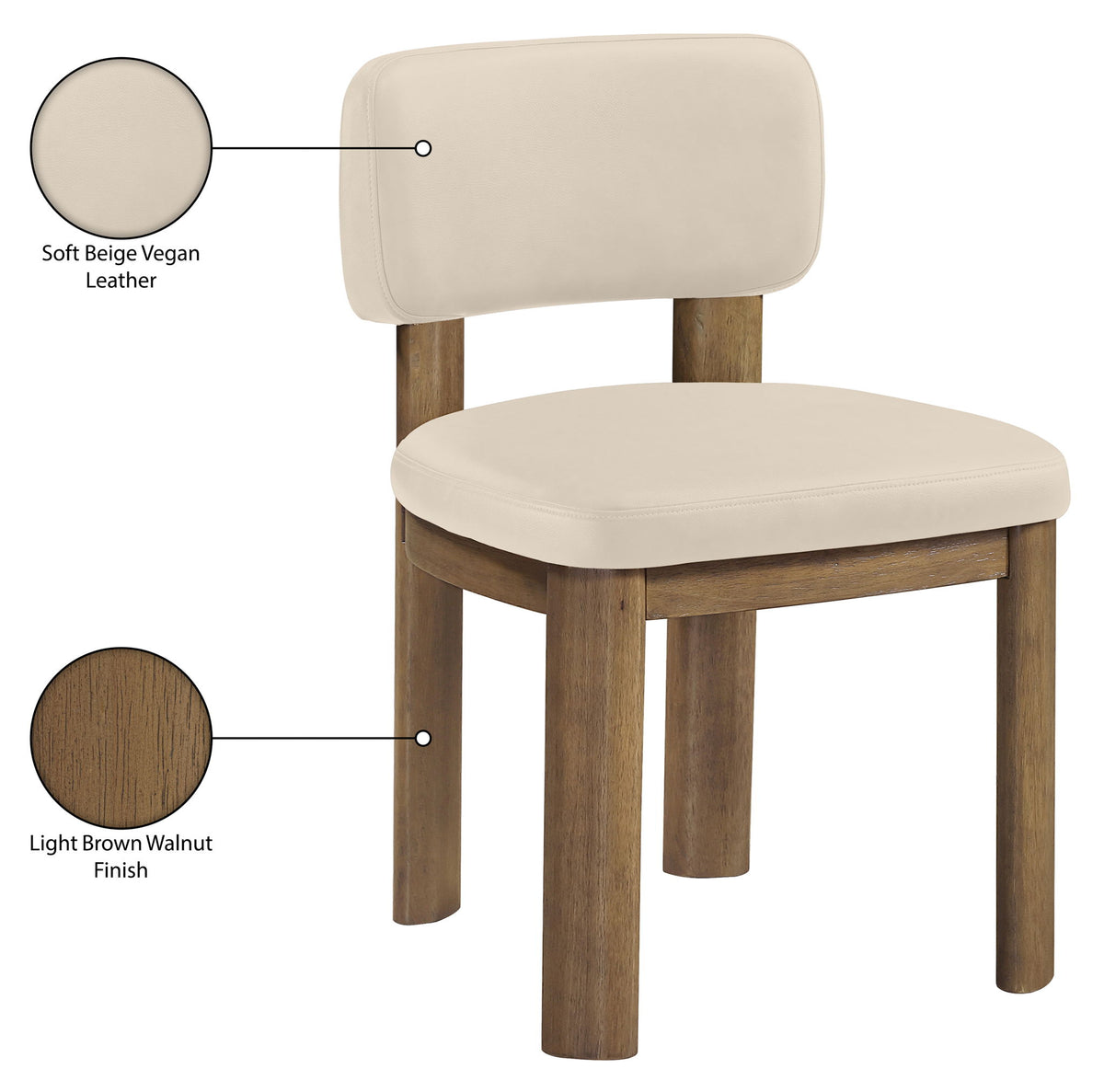 Paloma - Vegan Leather Upholstered Dining Chair (Set of 2) - Brown Frame