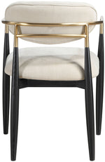 Riccio - Fabric Dining Arm Chair (Set of 2) - Black And Gold Frame