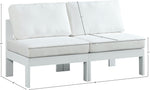 Nizuc - Outdoor Patio 2 Seat Armless Modular Sofa With White Frame