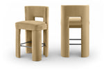 Zuno - Velvet Performance Fabric Upholstered Bar Stool (Set of 2)