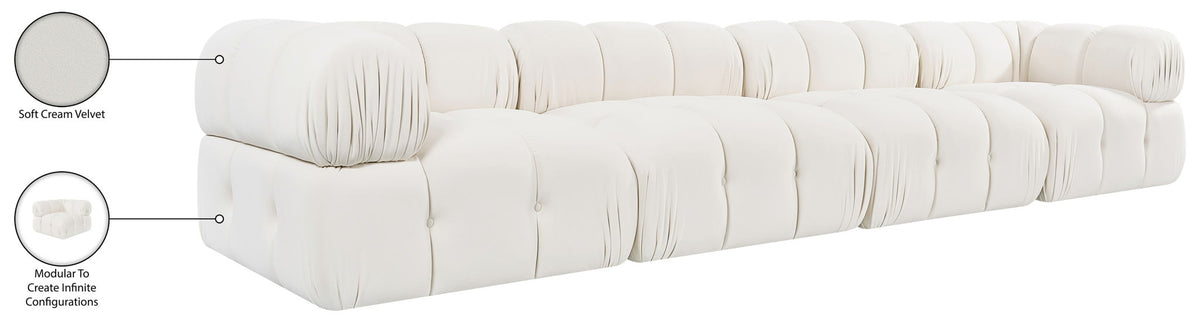 Orin - Fabric Velvet 4 Piece Modular Sofa