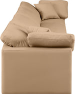 Indulge - Faux Leather 4 Piece Modular Sofa - Tan