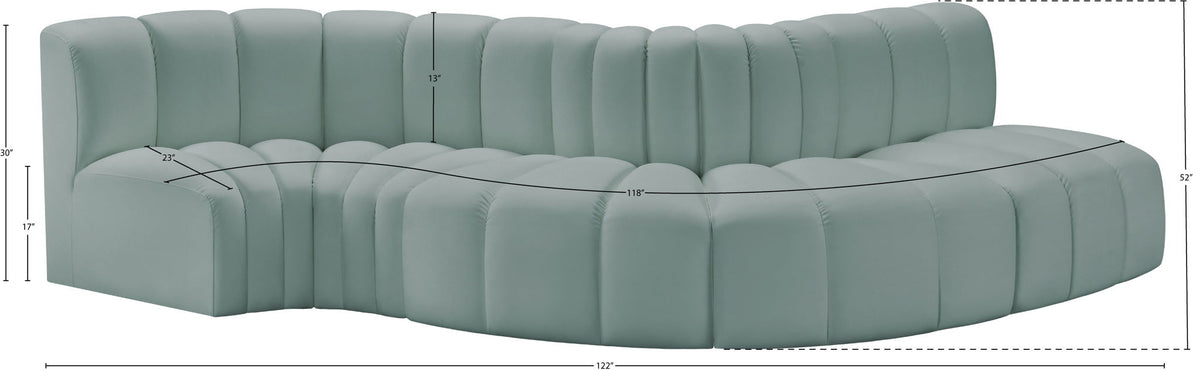 Arc - Faux Leather 5 Piece Modular Sofa