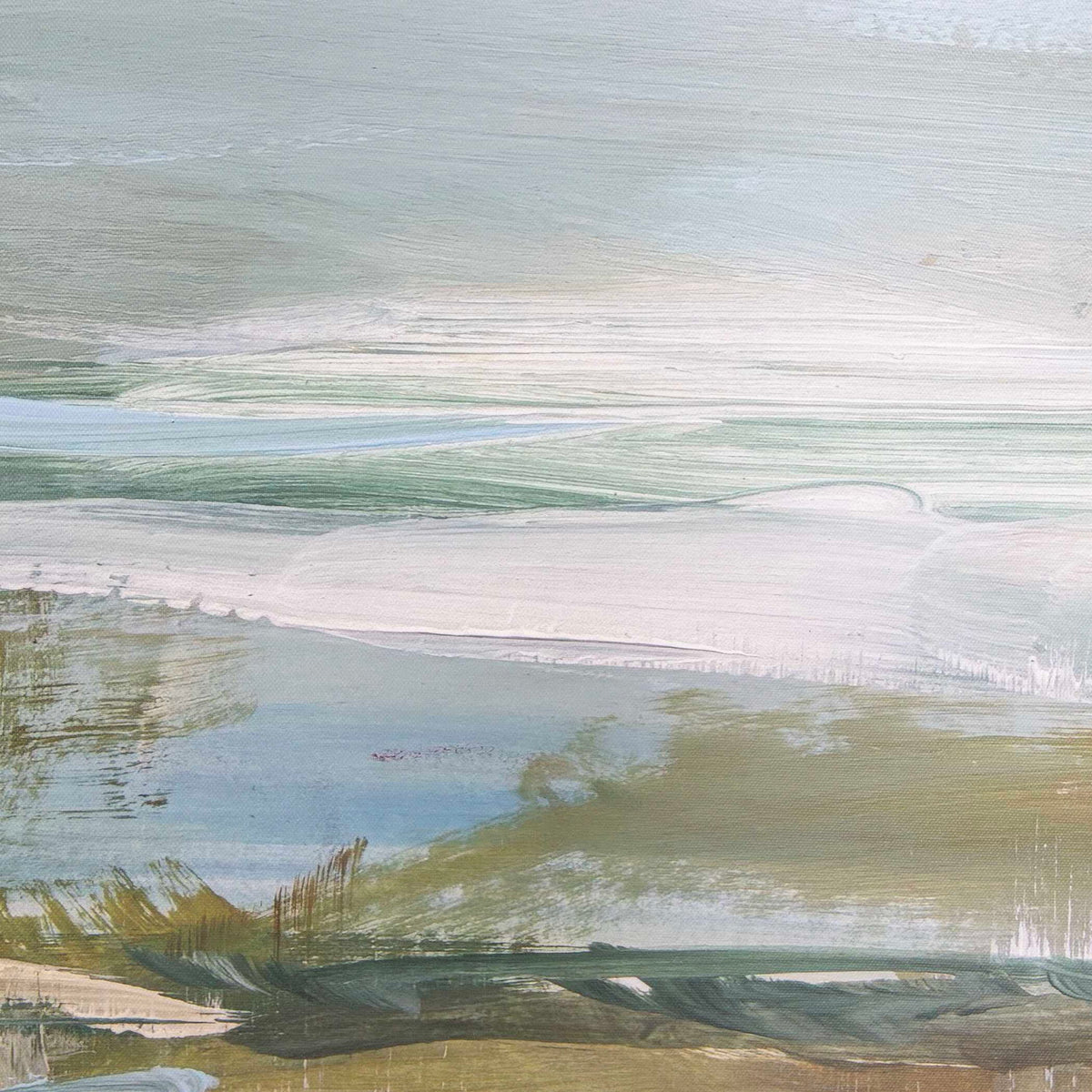 Lush Valley - Framed Canvas - Light Blue