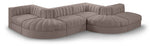 Rummi - Rounded Velvet Performance Fabric Upholstered 6 Piece Modular Sectional