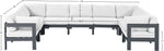 Nizuc - Outdoor Patio 9 Piece Modular Sectional With Gray Frame
