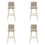 Vienna - 39.5" Swivel Bar Height Square Back Wood Bar Stool With Faux Leather Seat