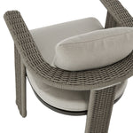 Ciela - Outdoor Dining Chair With Rattan Trim Aluminum Frame And Clouded Taupe Cushion (Set of 2) - Dark Bronze / Gray
