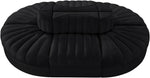 Rummi - Oval Velvet Performance Fabric Upholstered 6 Piece Modular Sectional