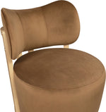 Elara - Velvet Upholstered Swivel Accent Chair - Saddle / Stained Natural