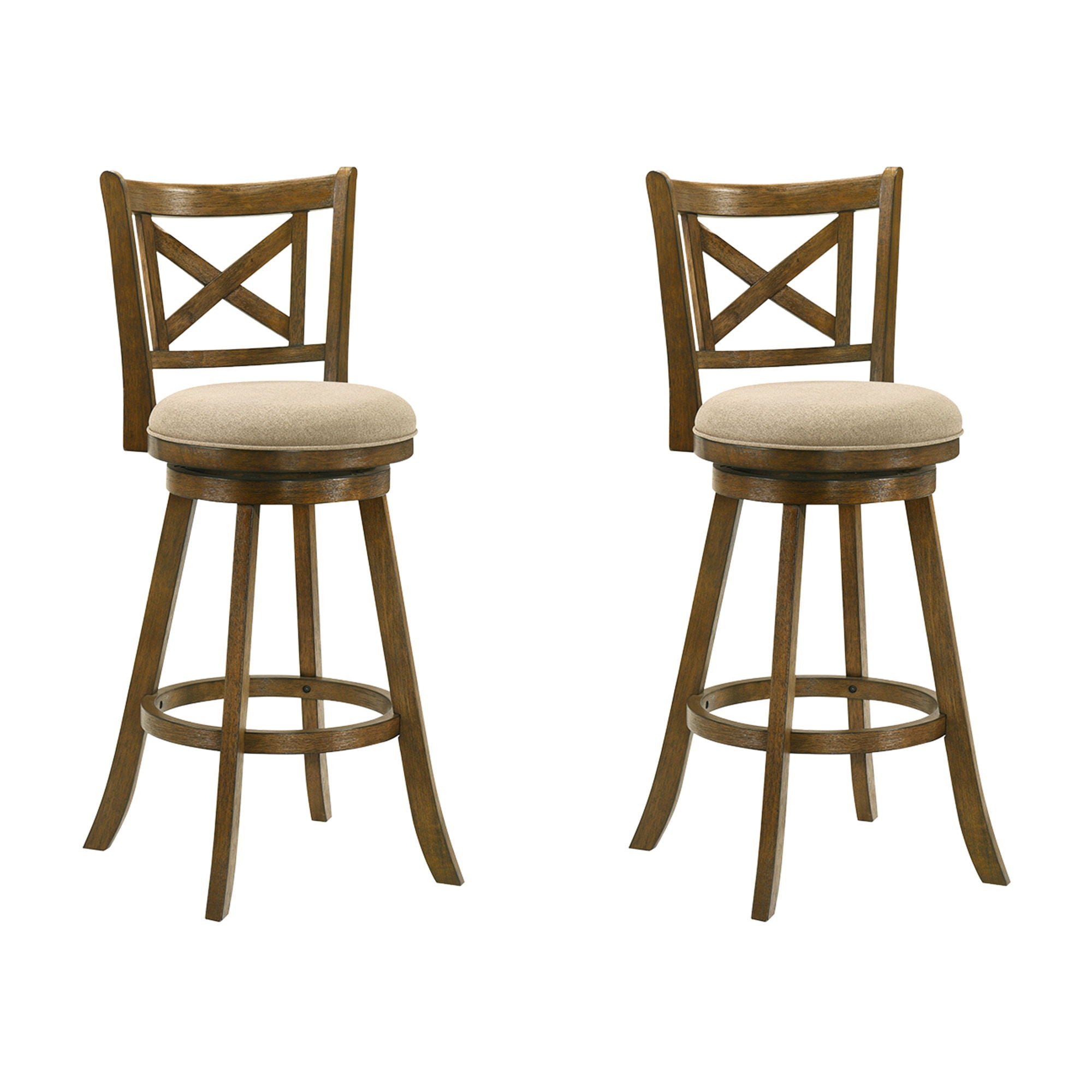 Kodi - Modern Farmhouse Swivel Wood Bar Height Kitchen Bar Stool