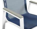 Nizuc - Outdoor Patio Dining Arm Chair With White Frame And Gray Arms (Set of 2)