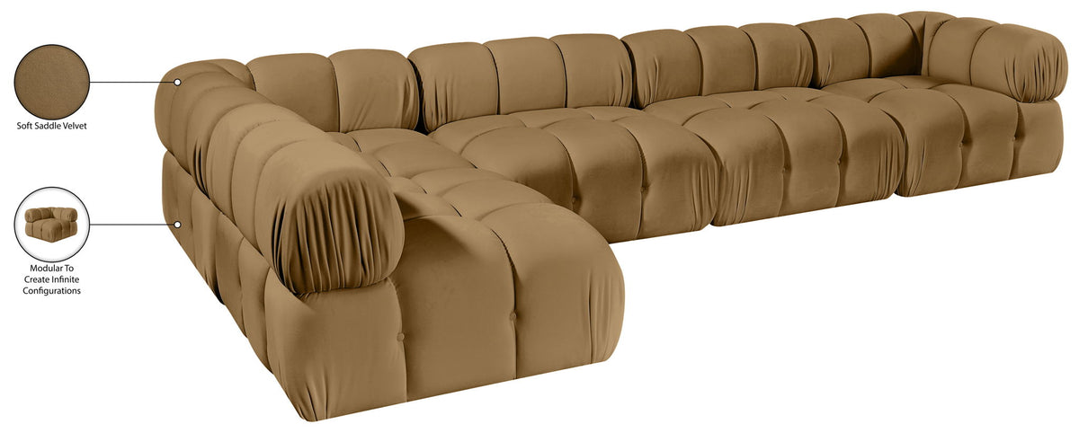 Orin - Velvet 5 Piece Modular Sectional