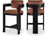 Sacha - Velvet Stool With Black Base