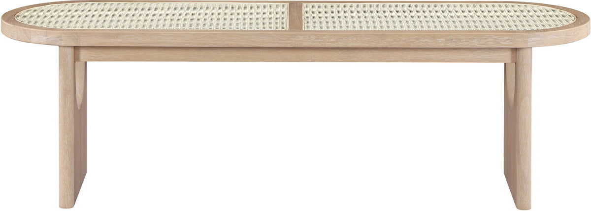 Canovia - Solid Wood And Faux Cane Bench