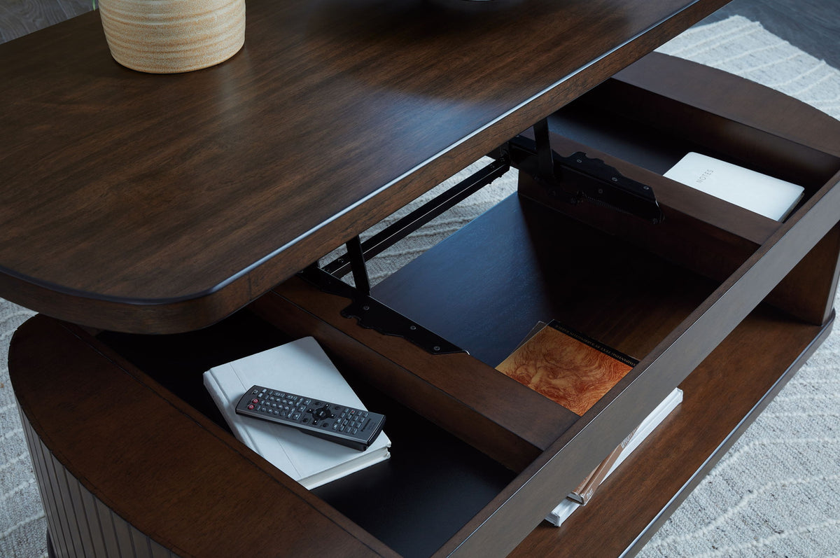 Korestone - Lift Top Cocktail Table - Dark Brown