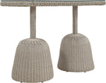 Seacrest - Tempered Glass Top And Wicker Outdoor Patio Bar Height Table
