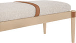 Nara - Linen Textured Fabric Upholstered Bench - Painted Natural