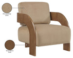Cedra - Velvet Performance Fabric Upholstered Accent Chair - Brown Frame