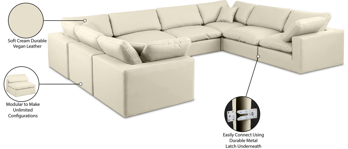Comfy - 8 Piece Faux Leather Modular Sectional